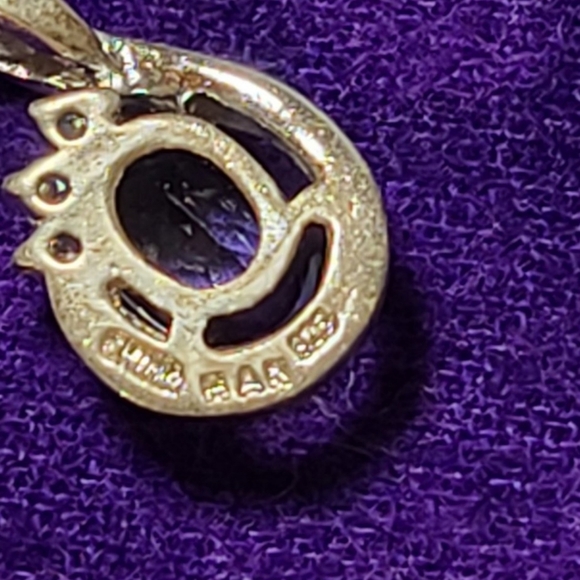 Blue Aquamarine Silver Pendant HAN 925 ITALY - Picture 3 of 3